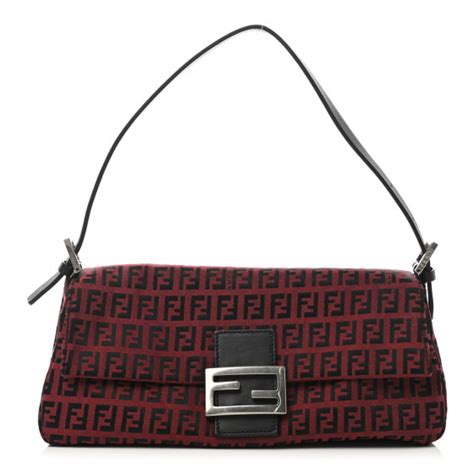 fendi zucchino red tan baguette|fendi baguette black.